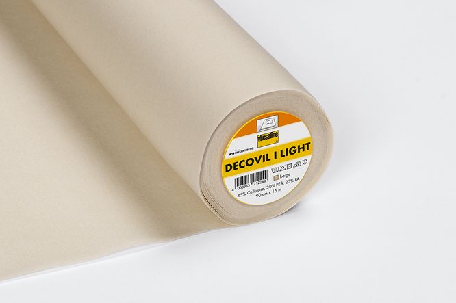 Decovil I light von Vlieseline, beige aufbügelbare Einlage mit lederähnlichem Griff für Taschen, Täschchen und stabile Nähpro