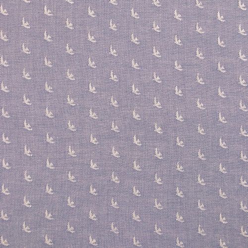 Birds in Blue Jay | Picnic Wovens | Art Gallery Fabrics Birds in Blue Jay -Picnic Wovens - Art Gallery Fabrics, garngefärbt mit kleinen hellen Vogelmotiven auf blau-violettem Grund.