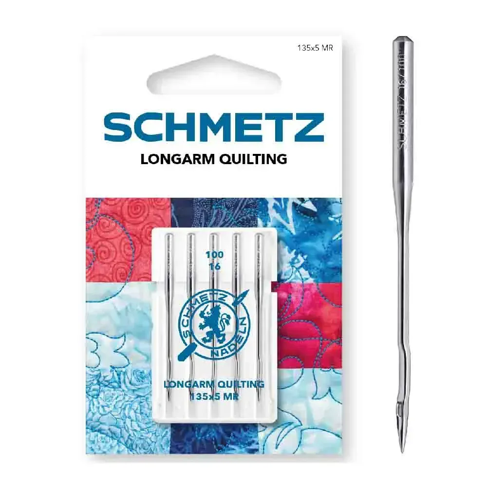 SCHMETZ Longarm-Quiltnadeln 135x5 MR | Stärke 100/16 | 5 Stück