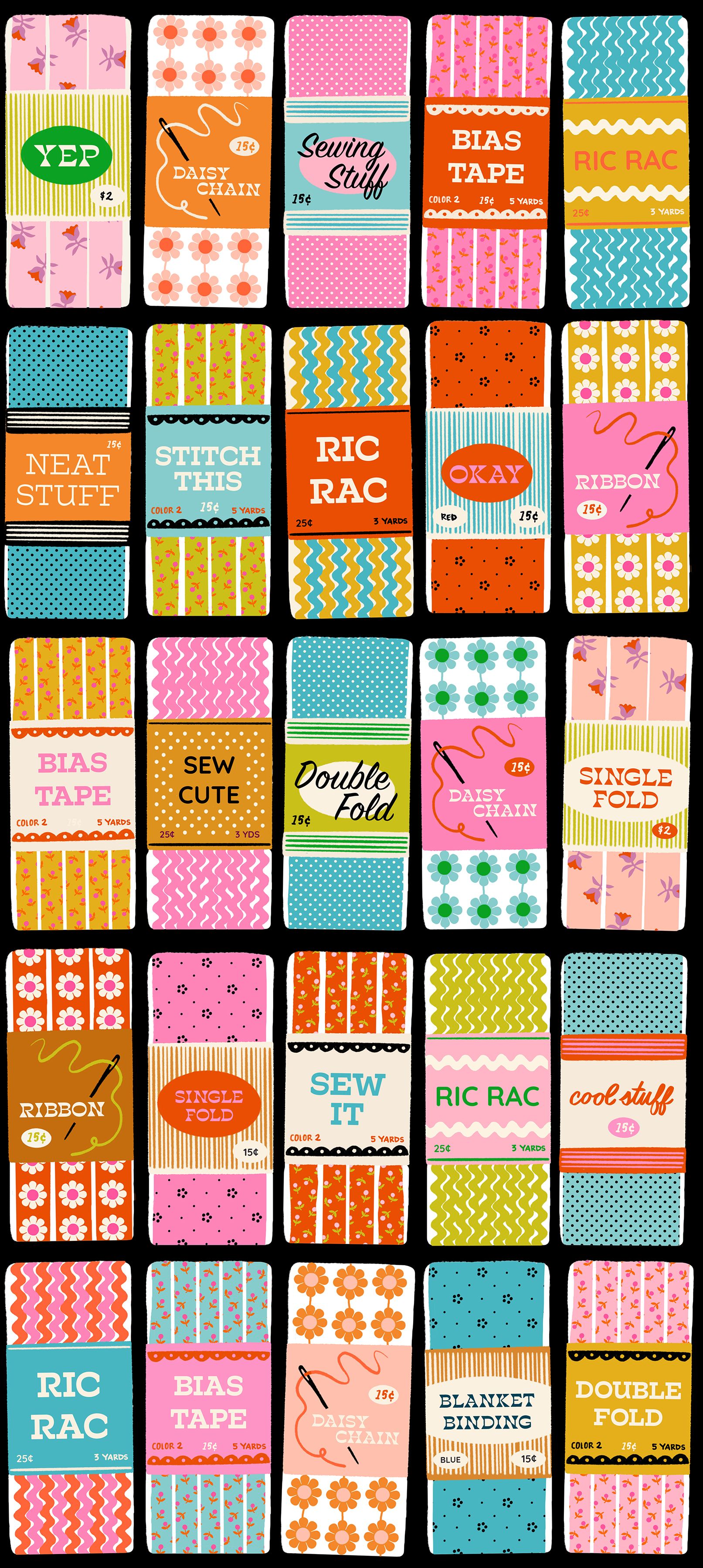 Sew Cute – Soft Black | 1-800 Notion | Ruby Star Society | RS5207-12