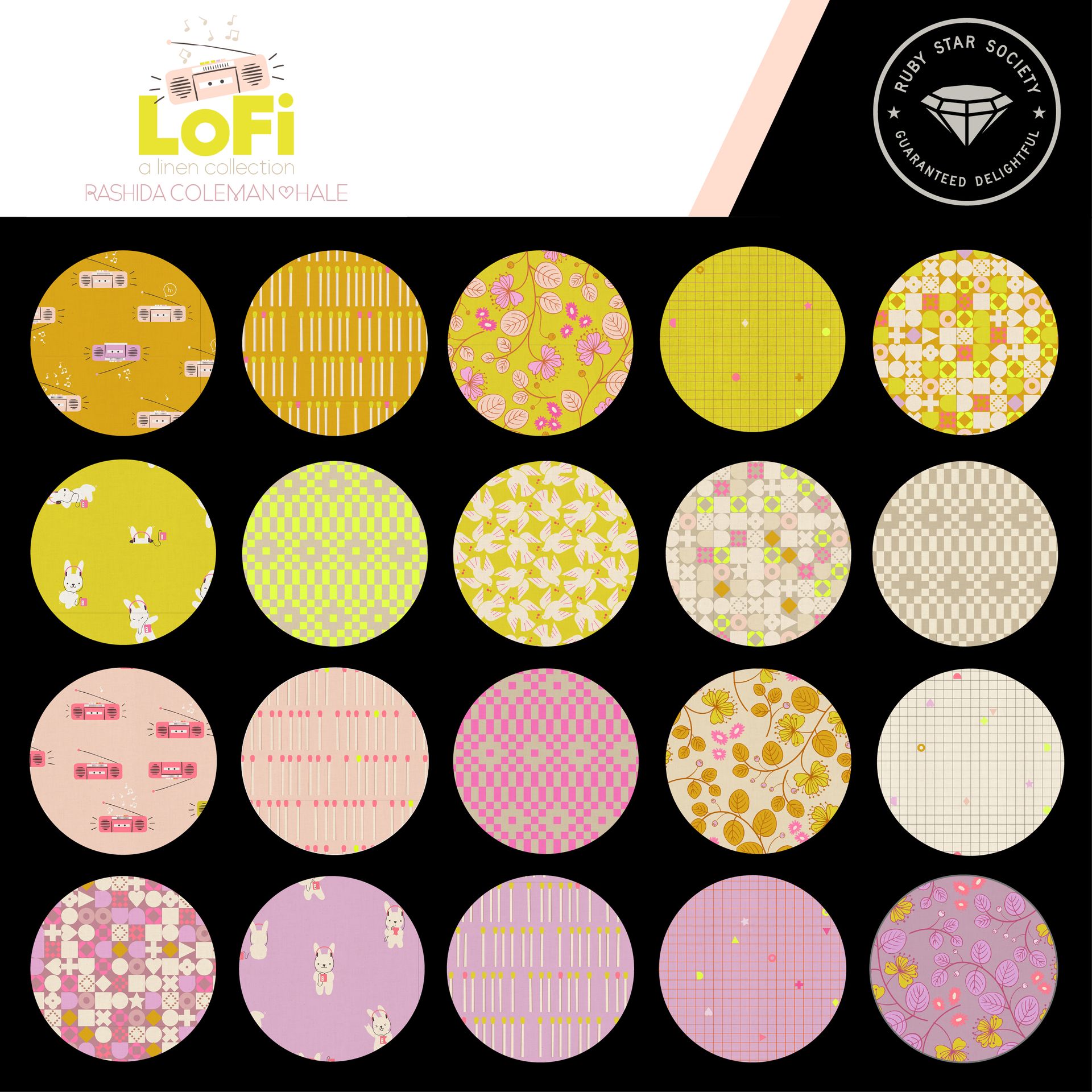Mini Charm Pack | Lofi Linens | Ruby Star Society | RS1129PP