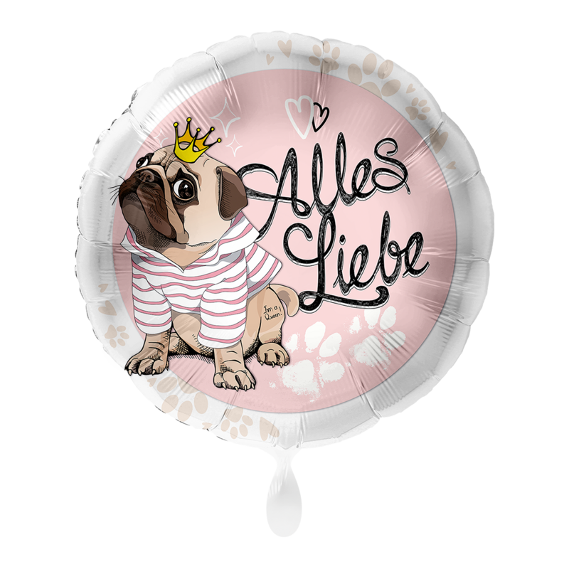 "1 Ballon - Mops Alles Liebe"