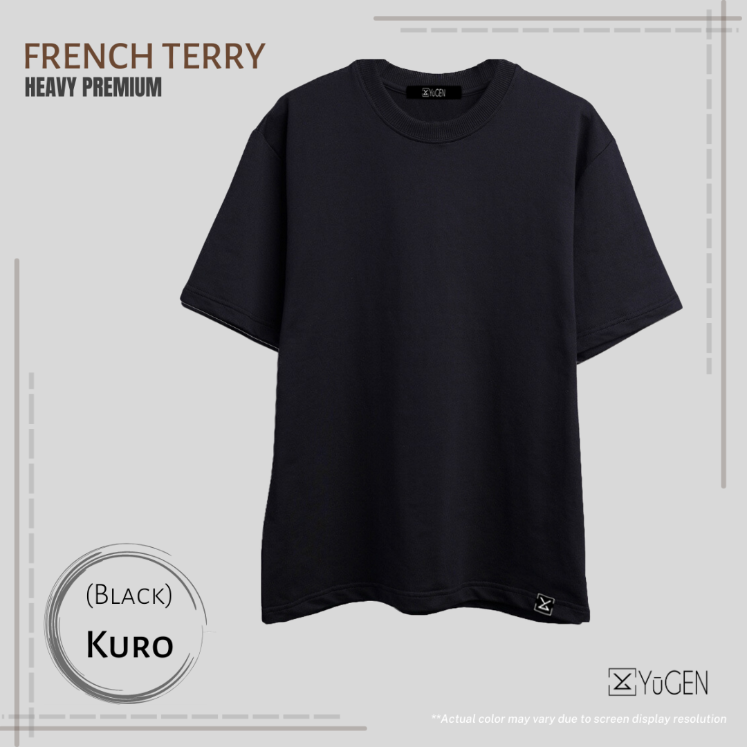 「PLAIN FRENCH TERRY」- Kuro (Black)