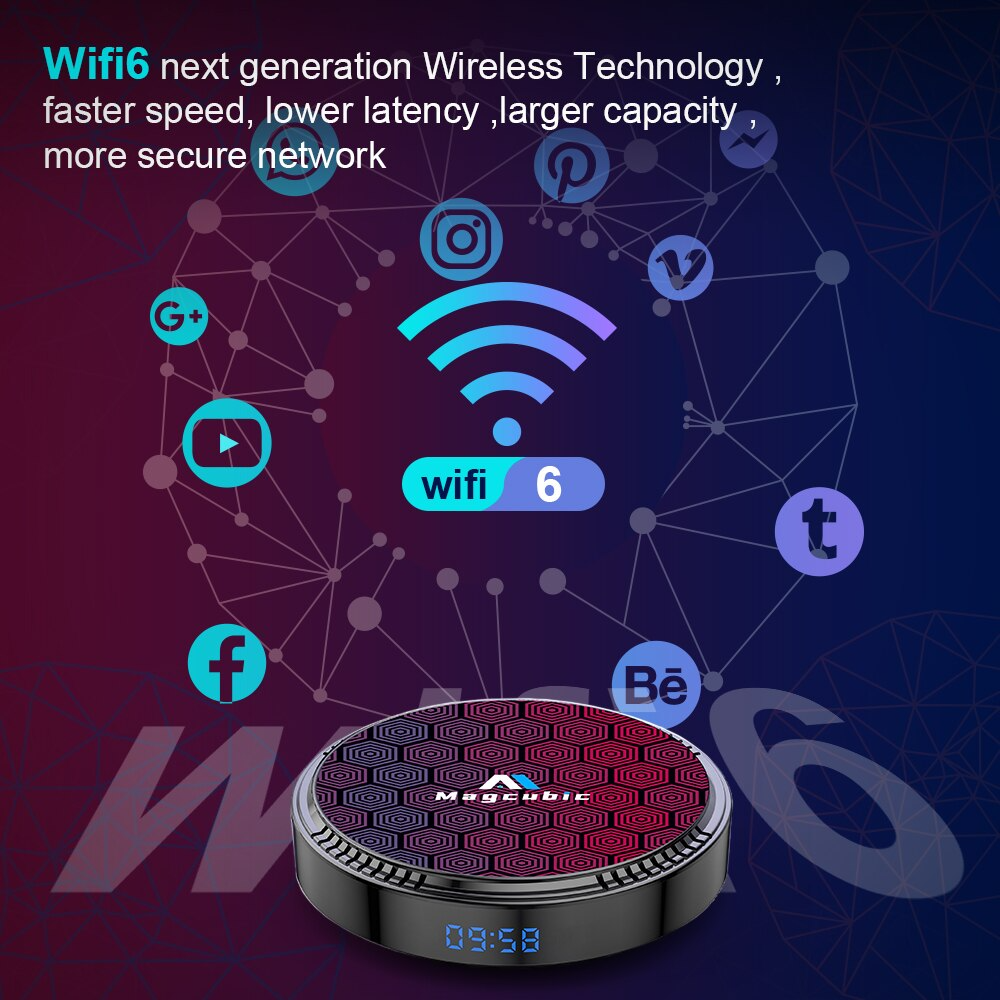 Boîtier TV Android 12 | WiFi 6 | 100M LAN | 6k 3D | BT5.0 OTA |4 Go | 32 Go | Lecteur Multimédia et Décodeur