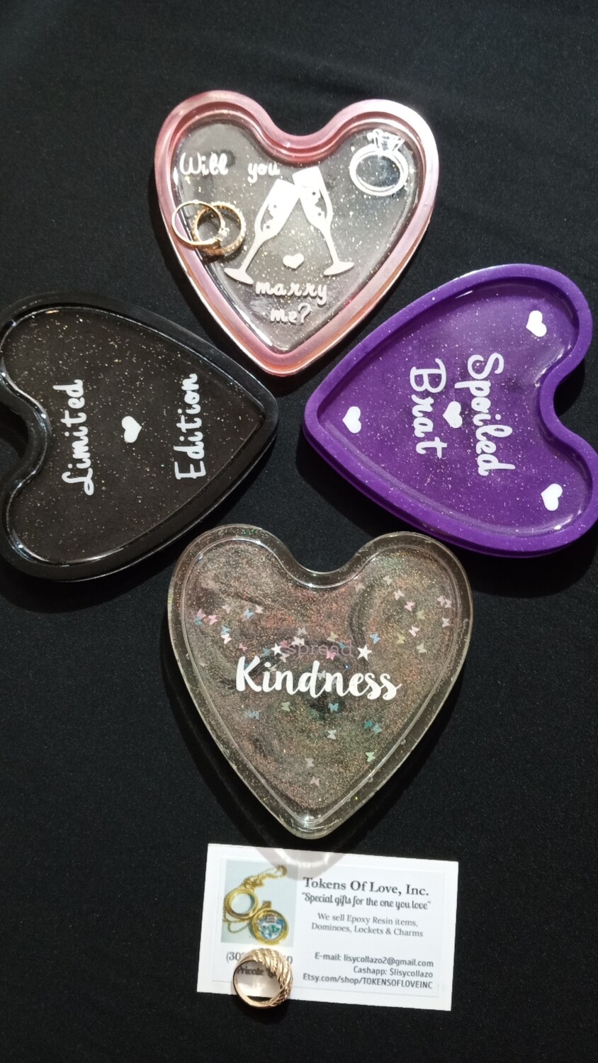 Heart shaped coasters - ASSORTED STYLES &amp; COLORS
