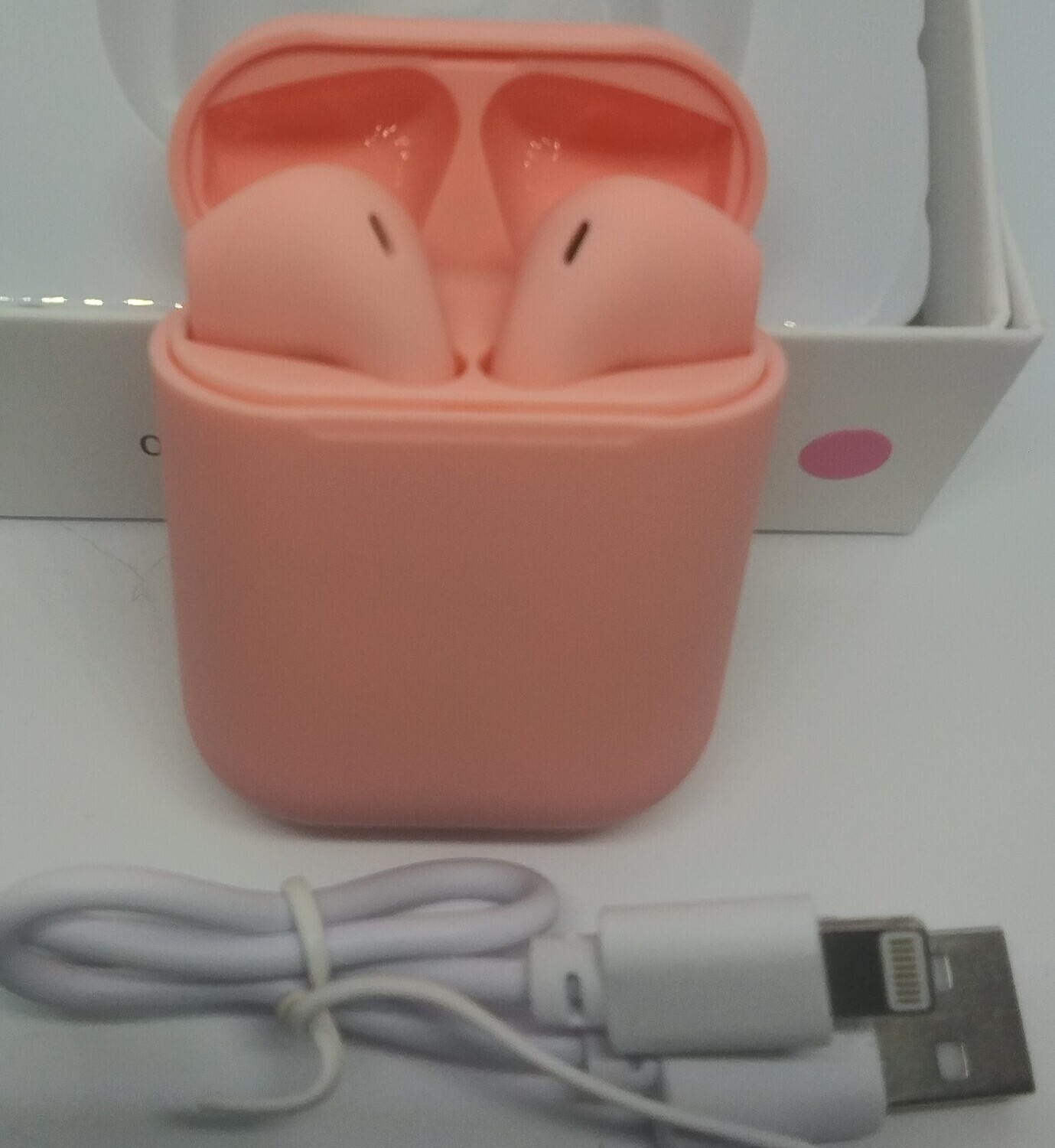 5.0 Powder Pink  Auto Connect Wireless Bluetooth Earbuds