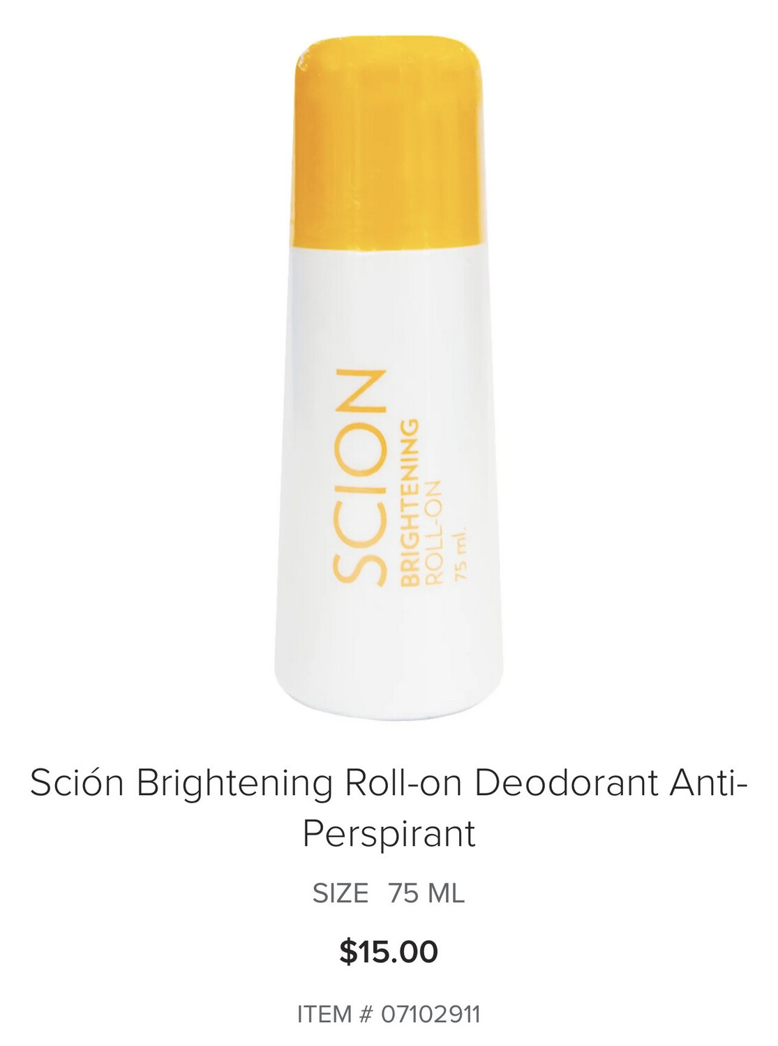 Sción Brightening Roll-on Deodorant Anti-Perspirant