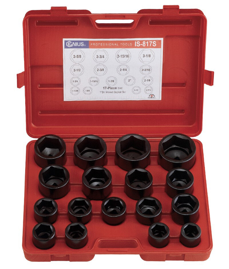 17 Piece 1″ Dr. Metric Impact Socket Set Cr-MoLY