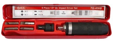 6 Piece 1/2 Inch Dr. Impact Driver Set