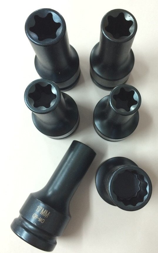 6 Piece Impact Socket set for HGV Cylinder Head Bolts