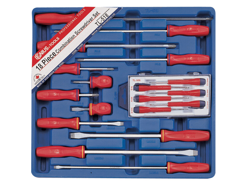 Genius 18 Piece Combination Screwdriver Set