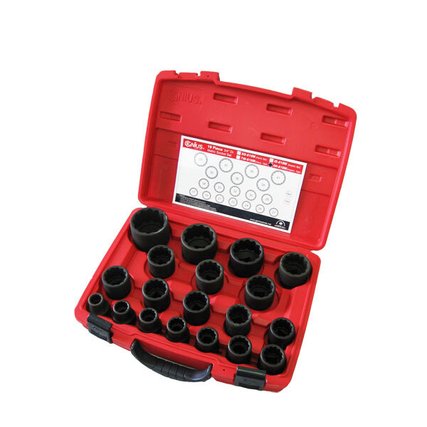 19 Piece 3/4” Dr. 12PT Metric Impact Socket Set