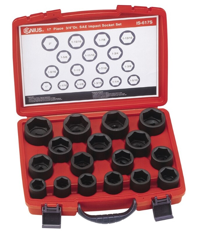 17 PIECE 3/4″ DR. IMPERIAL IMPACT SOCKET SET (CR-MO)