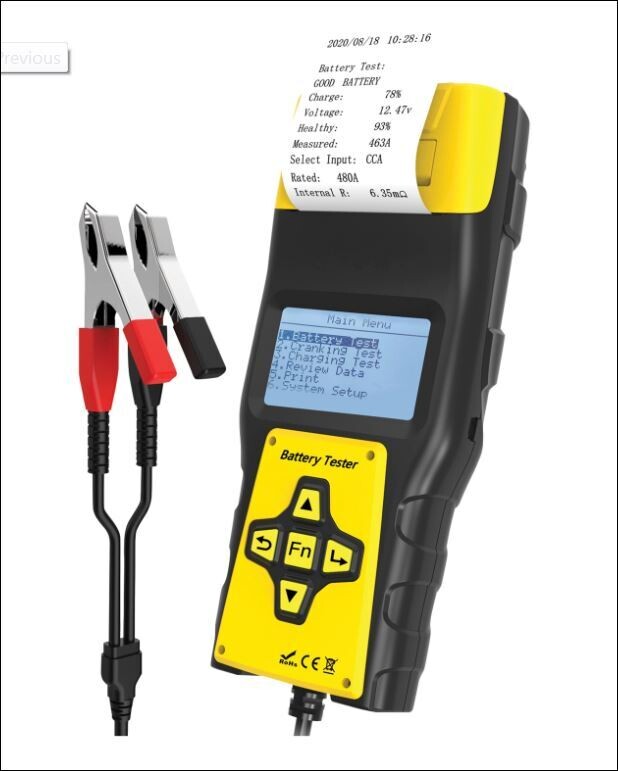 12/24 Volt Battery Tester With Printer