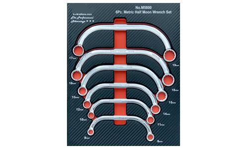 6 Piece Half Moon Obstruction Wrench Set