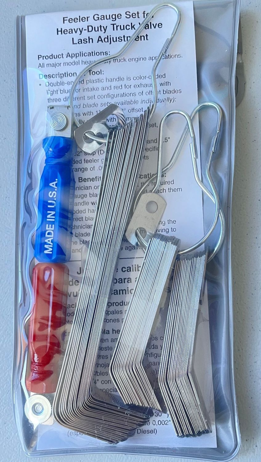 Master Feeler Gauge Set for Heavy Duty Truck Valve Adjustment POA