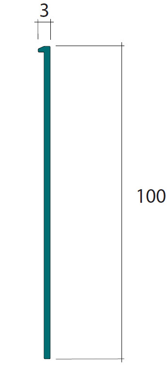 Алюмінієвий плінтус вмонтований Linea decorativa, 100 мм висота