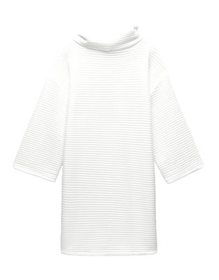 Zara White Ottoman Rib Jumper Dress Ribbed