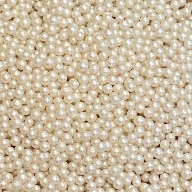 4mm Pearl White Beads 2oz