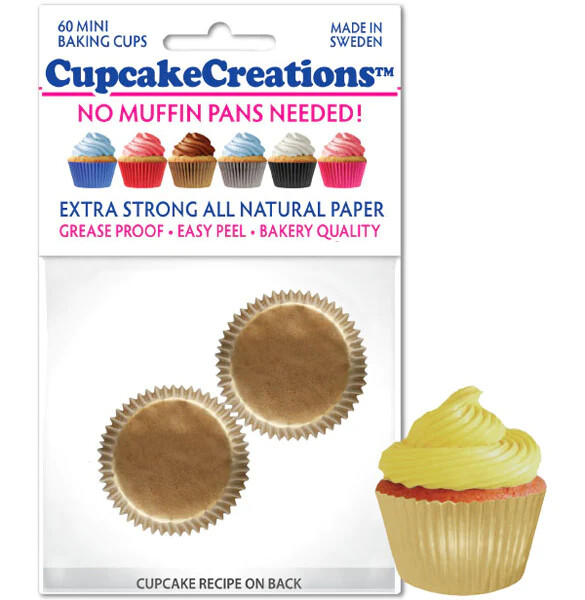 Matte Gold Mini Bake Cups Pk60