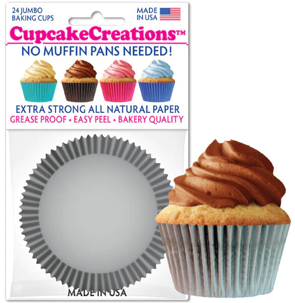 Matte Silver Bake Cups Pk32