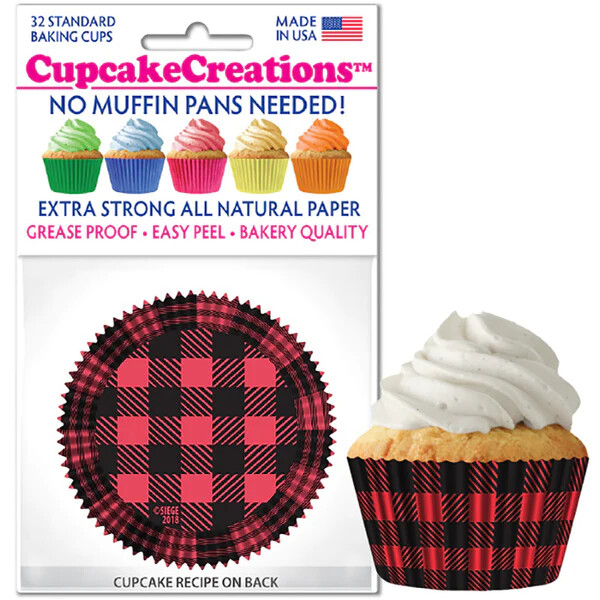 Red/Black Plaid Bake Cups Pk32