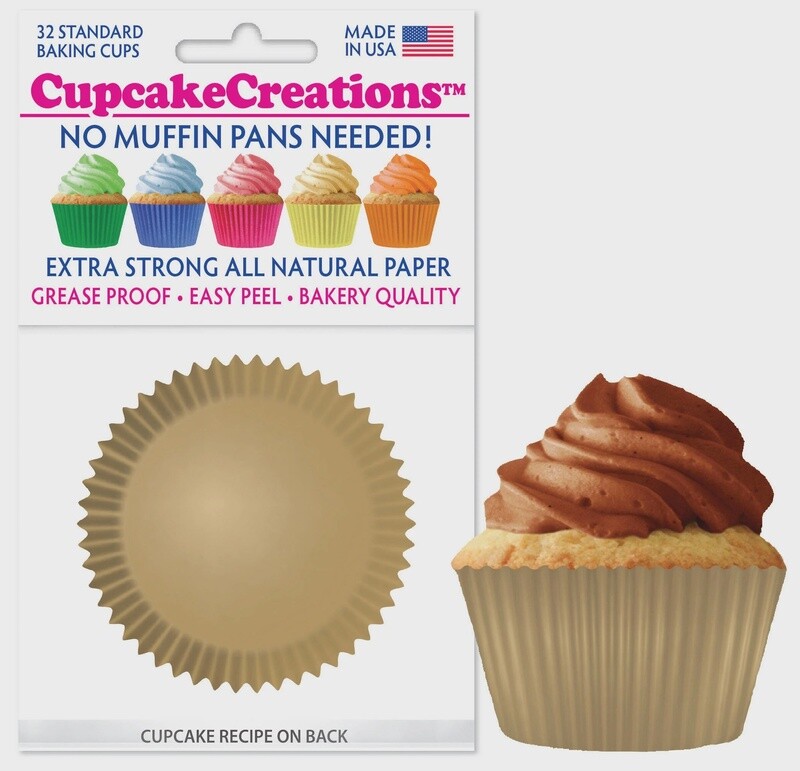 Matte Gold Bake Cups Pk32