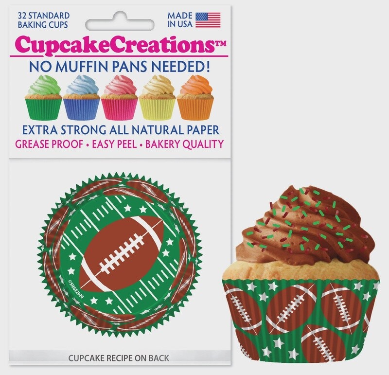 Football Bake Cups Pk32