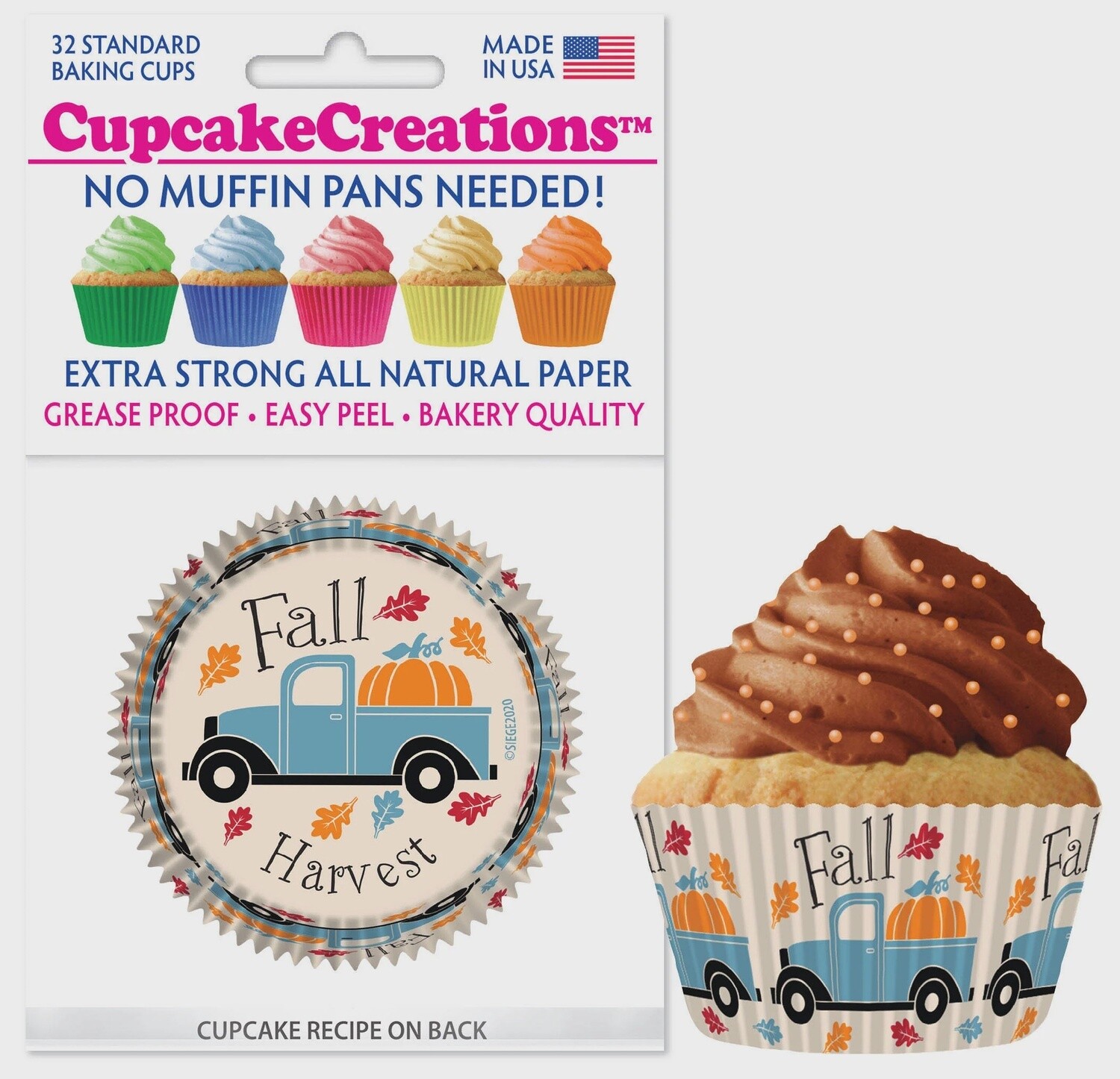Fall Harvest Truck Bake Cups Pk32