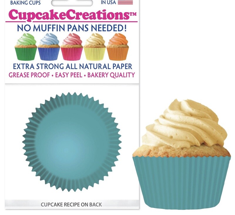 Jumbo Turquoise Bake Cups Pk24