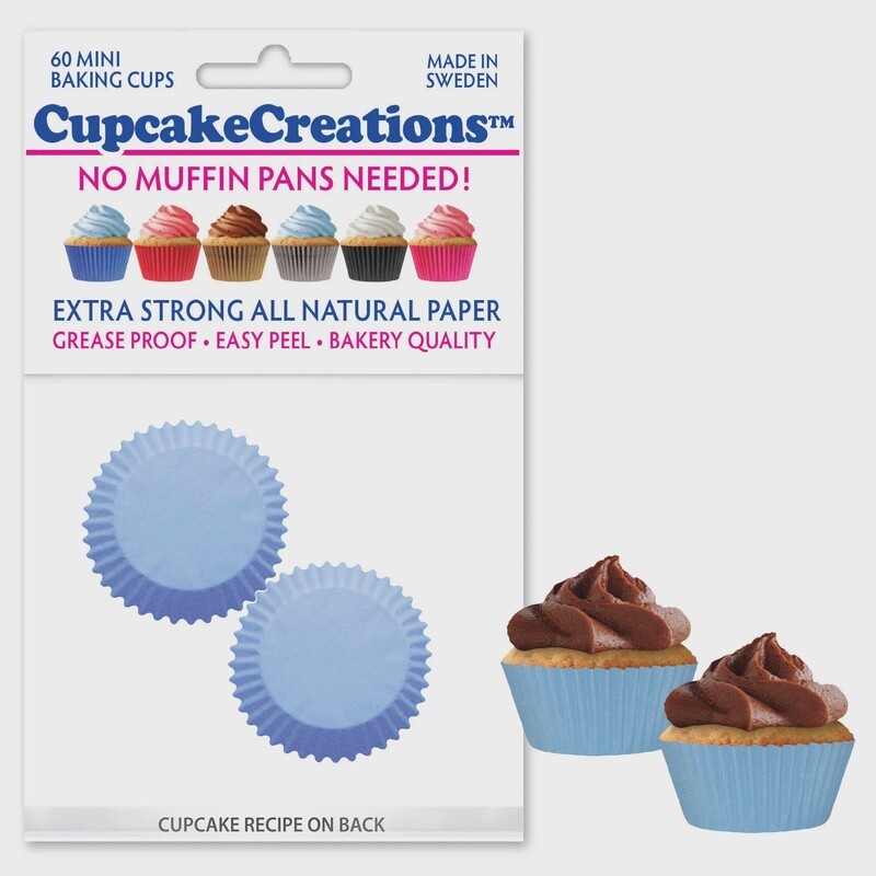 Light Blue Mini Bake Cups Pk60