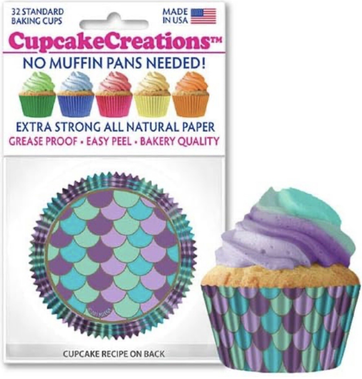 Mermaid Scales Bake Cups Pk32