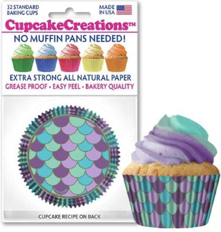 Mermaid Scales Bake Cups Pk32