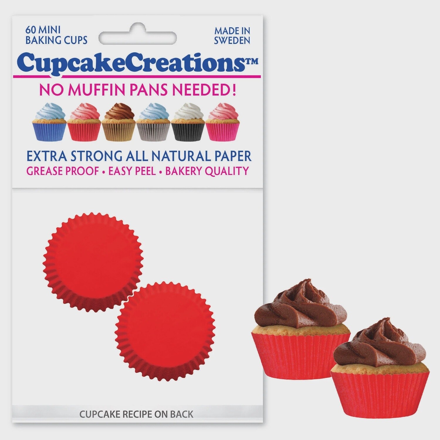 Red Mini Bake Cups Pk60
