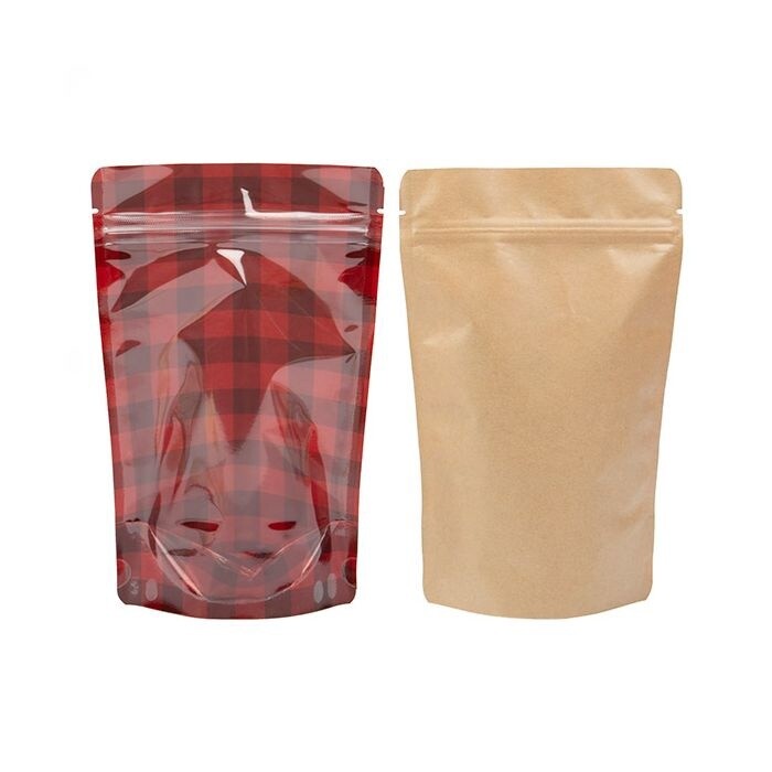 Red Buffalo Plaid StandUp Pouch pk5