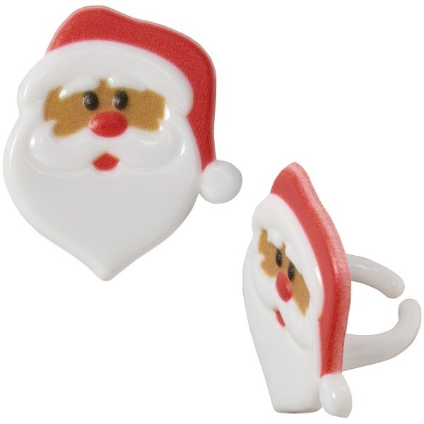 African American Santa Face Pk6 Rings