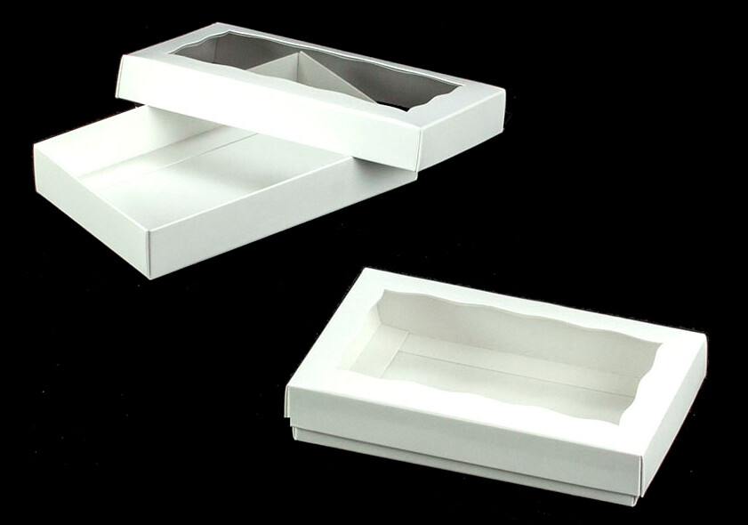 7" White Candy Window Box 2pc