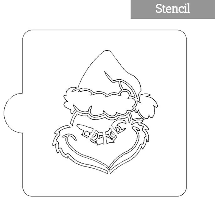 Santa Grinch Head Stencil