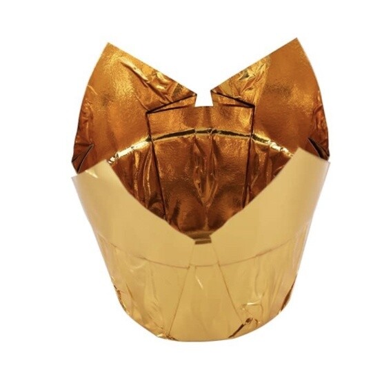 Gold Metallic Tulip Cups/25