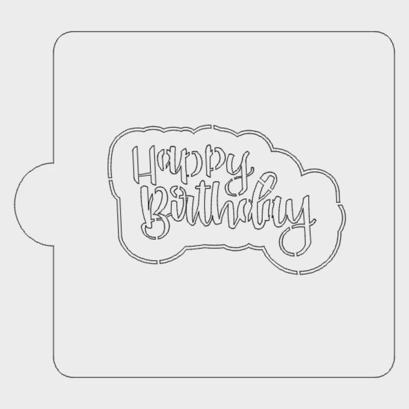 Happy Birthday Stencil for Cutter