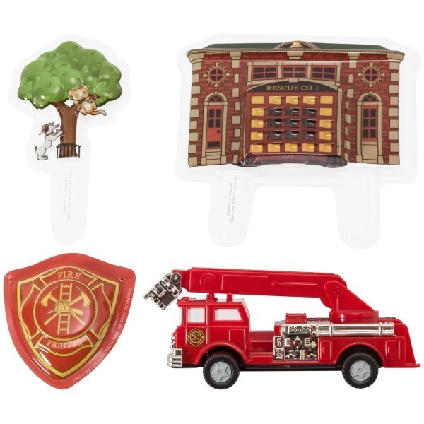 Fire Truck &amp; Station DecoSet