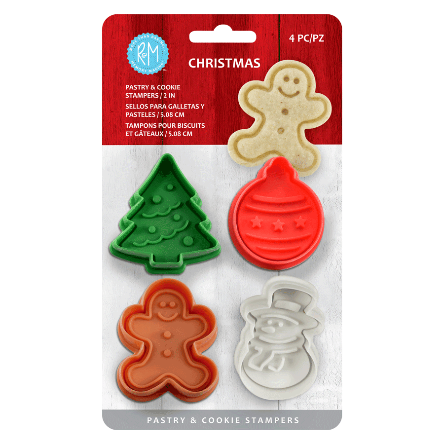 4Pc. Xmas Cookie Stamper Set