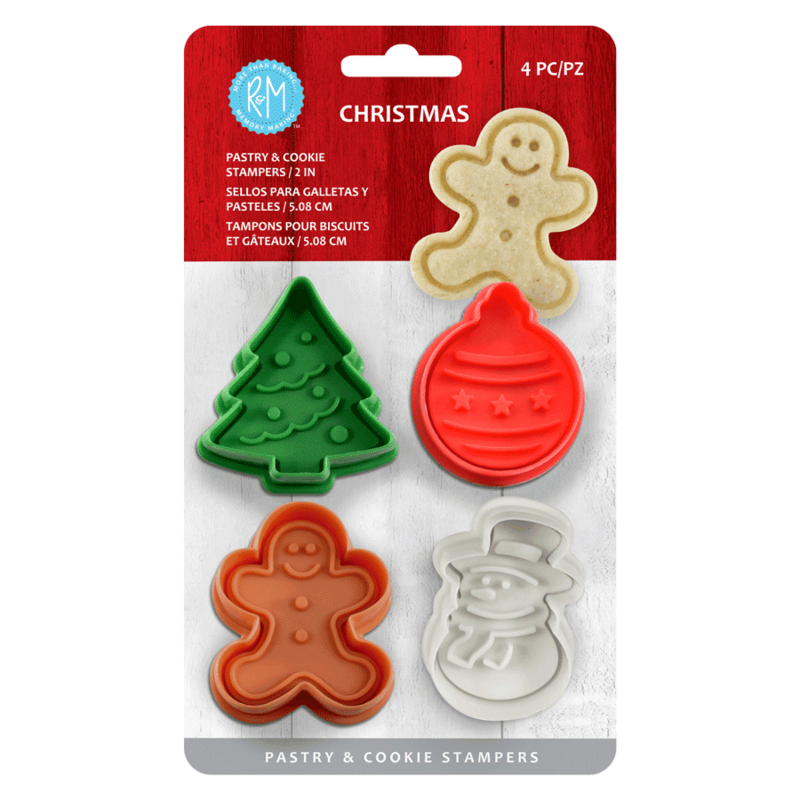 4Pc. Xmas Cookie Stamper Set