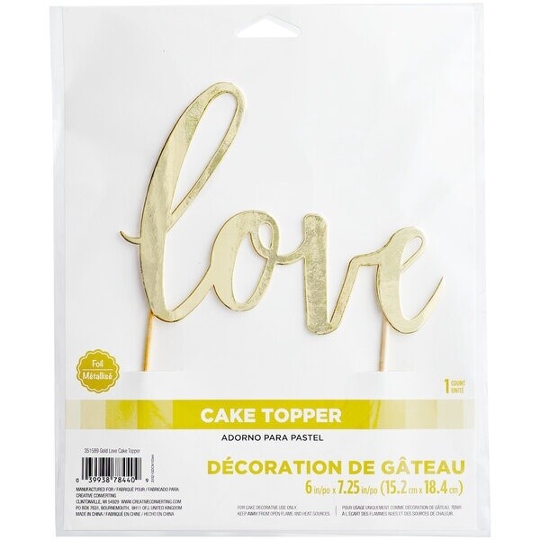 Gold Love Cake Topper