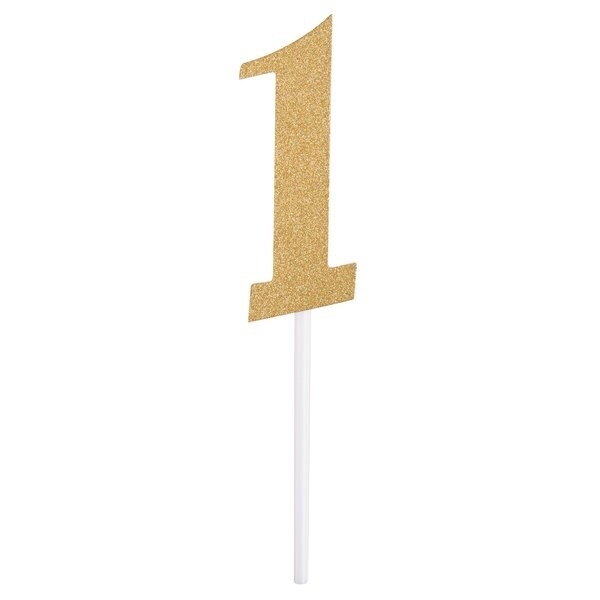 Gold "1" Cake Topper