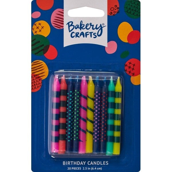 Bright Stripes/Dots Candles