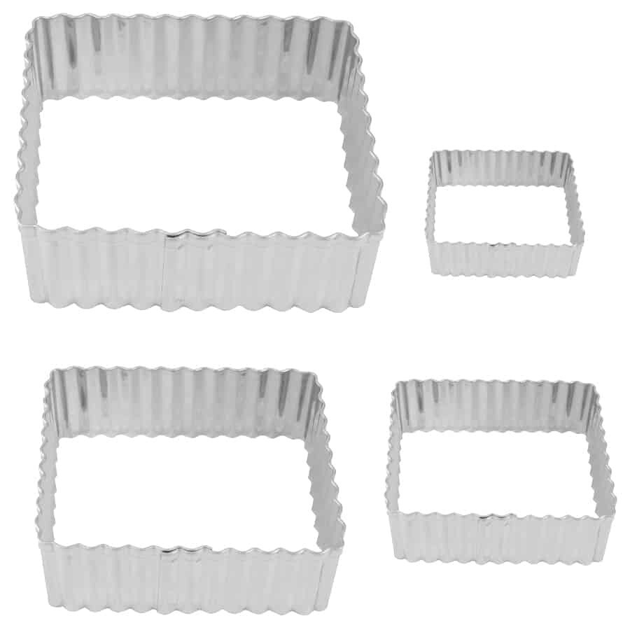 Fluted Rectangle 4pc Cutter Set