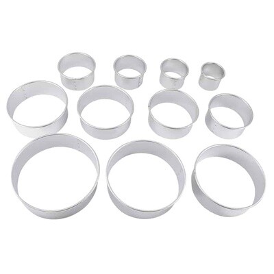 11pc. Plain Round Set Cutters