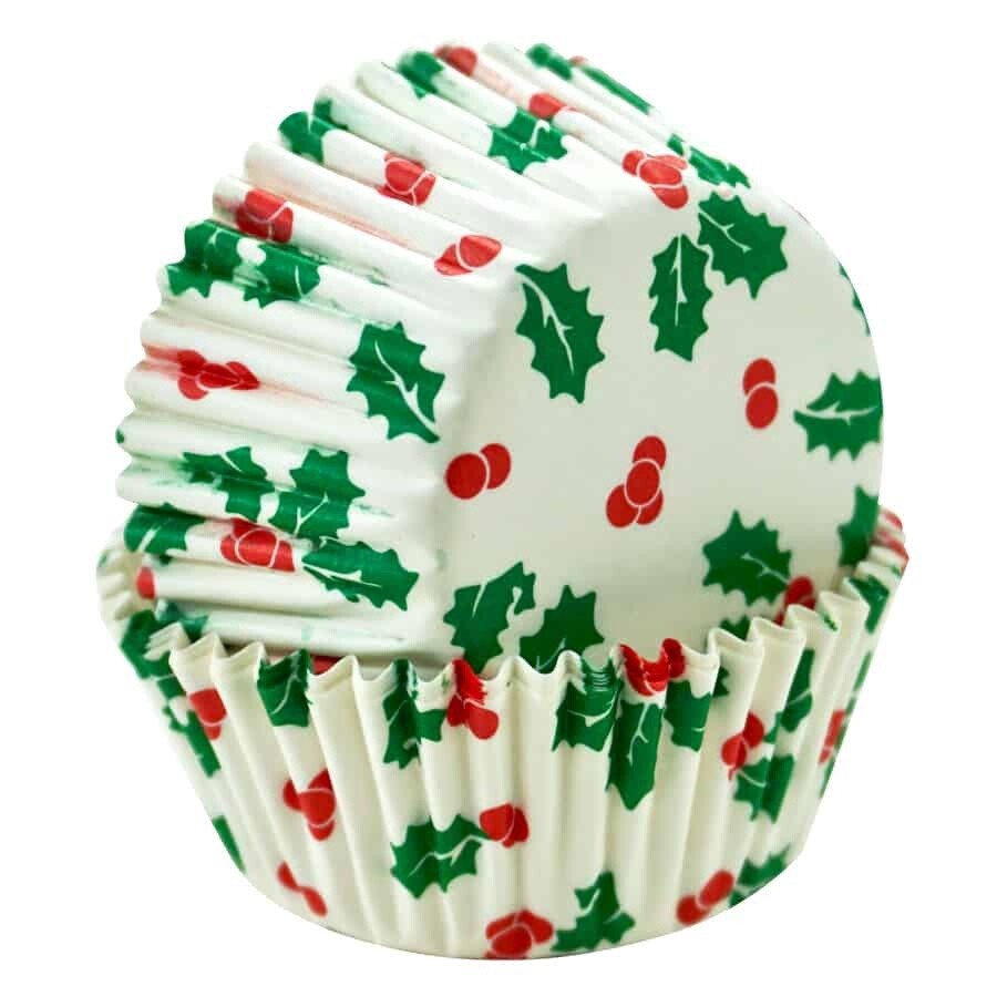 Holly &amp; Berries Baking Cups Pk50