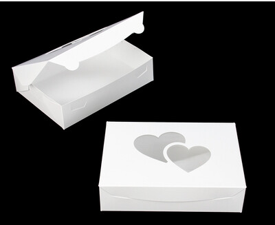 10x7x2.5 Double Heart Window Box WH